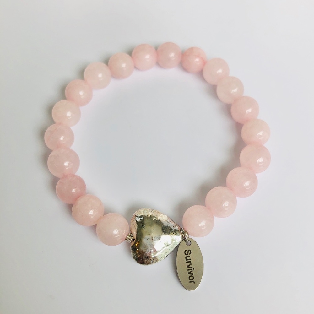 GEMSTONES | Rose Quartz Survivor Beaded Bracelet